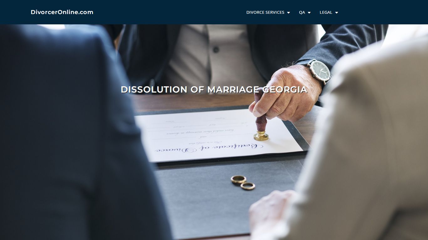 Dissolution of marriage Georgia | DivorcerOnline.com