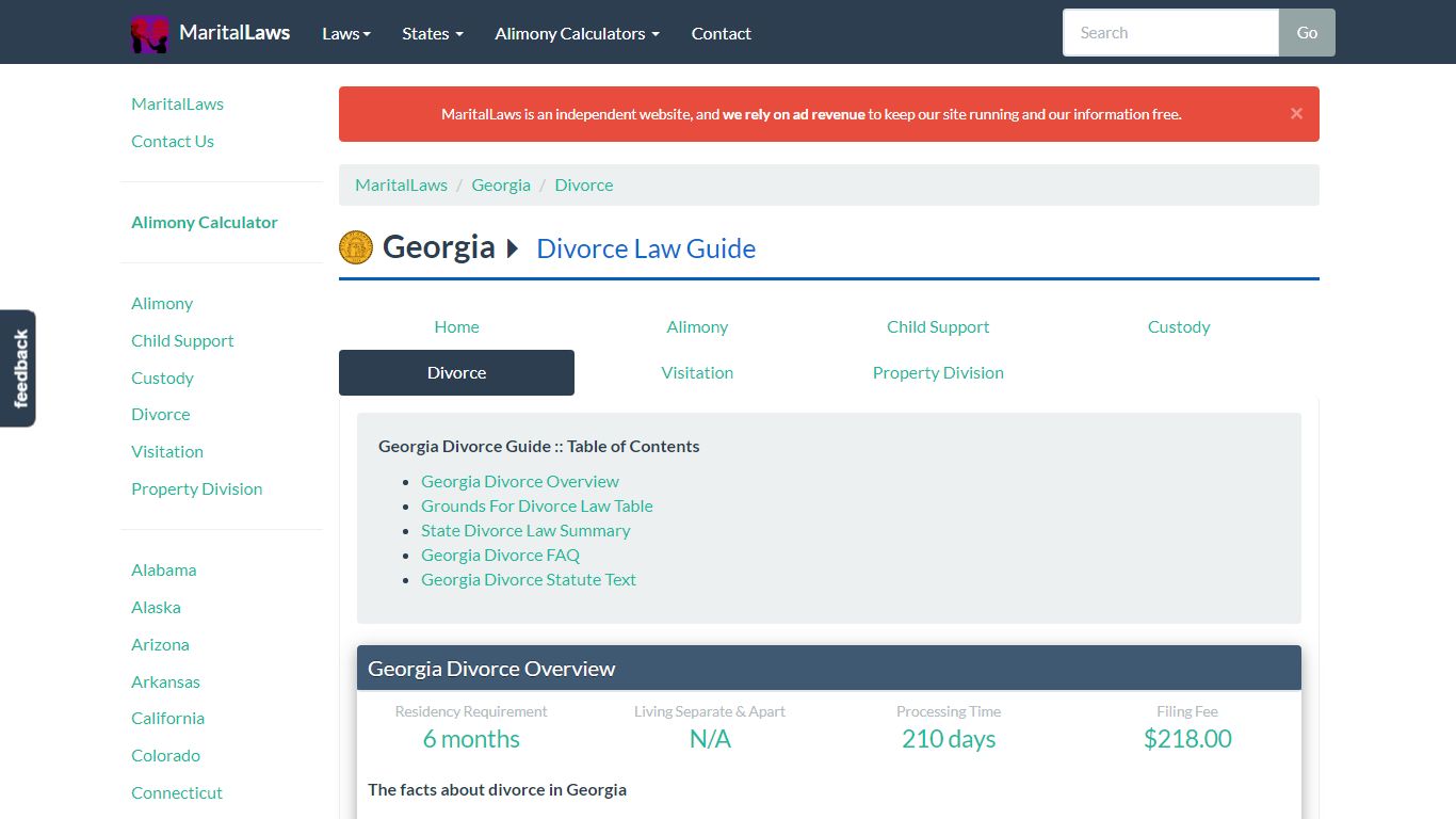 Georgia Divorce Laws - Grounds for Divorce, Divorce ... - MaritalLaws